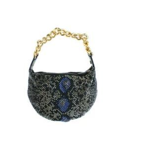 VERSACE Mini Purse Sequined with Gold Chain Handle